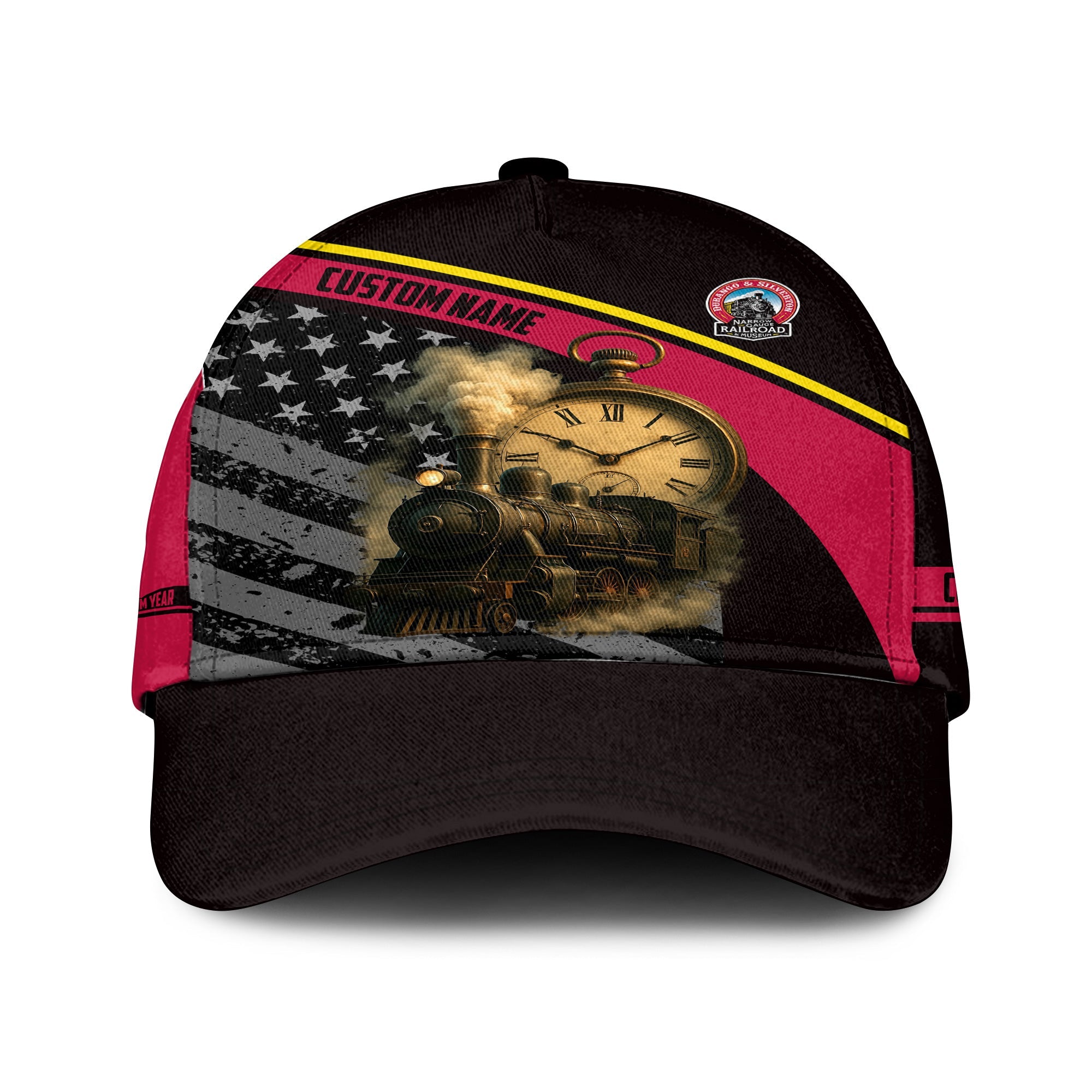 Railspirit Personalized Durango And Silverton Narrow Gauge Railroad Classic Cap Classic Steam Engine With Retro Pocket Watch Cap All Over Print