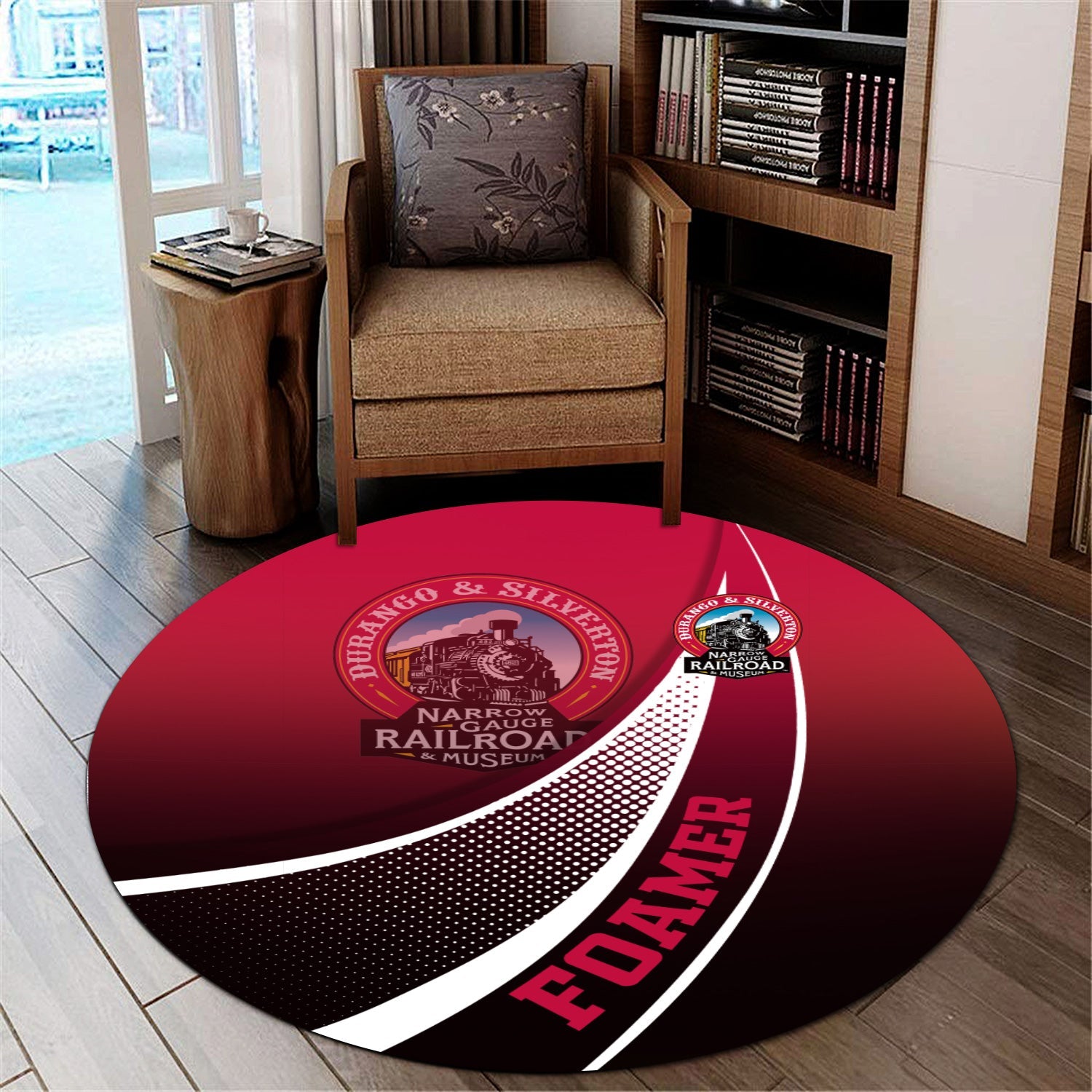 Railspirit Durango And Silverton Narrow Gauge Railroad Round Mat Railway-Themed Style Mat Gift Idea For Trainspotter
