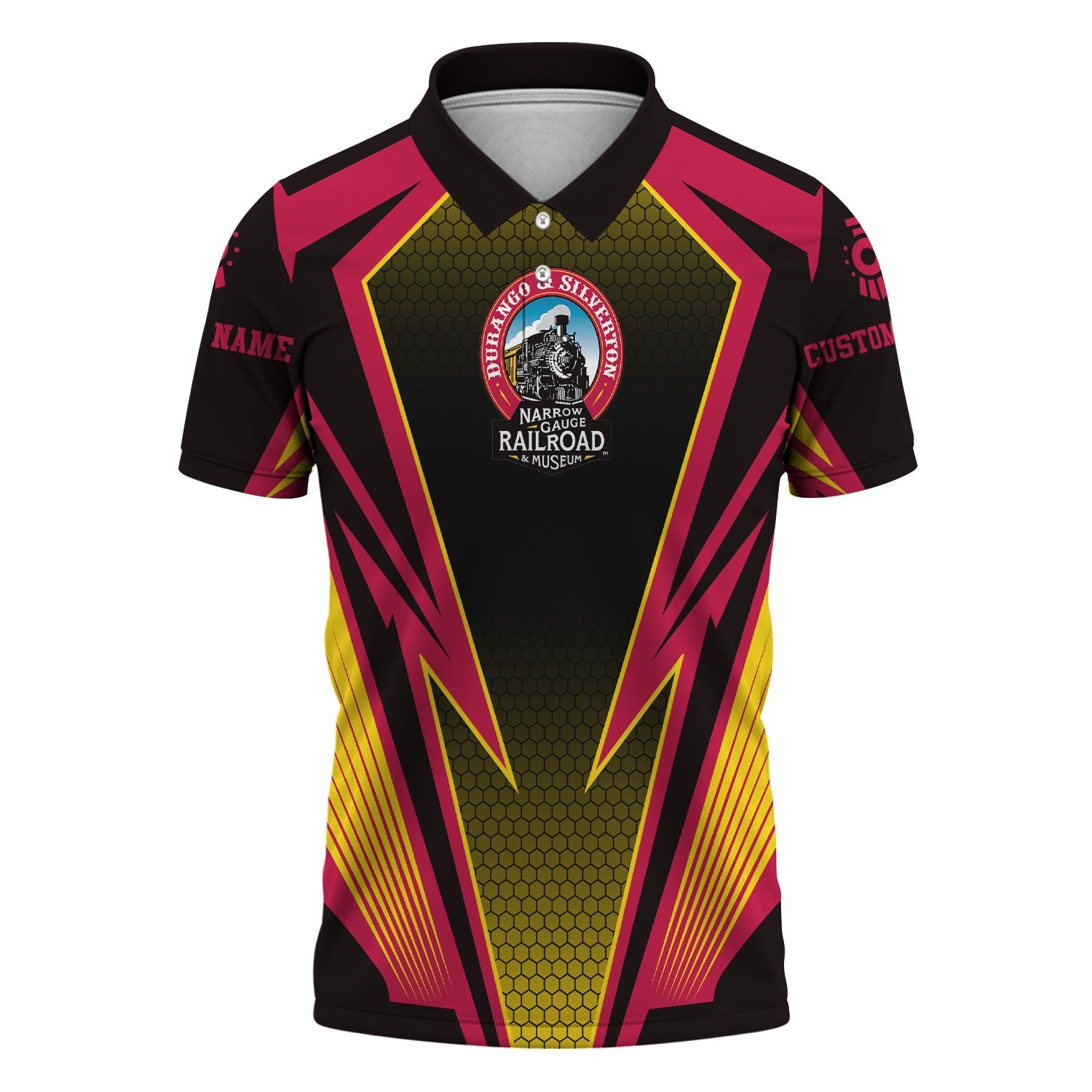 Railspirit Personalized Durango And Silverton Narrow Gauge Railroad Polo Shirt Lightning Graphic Style Shirt Gift Idea For Train Lover