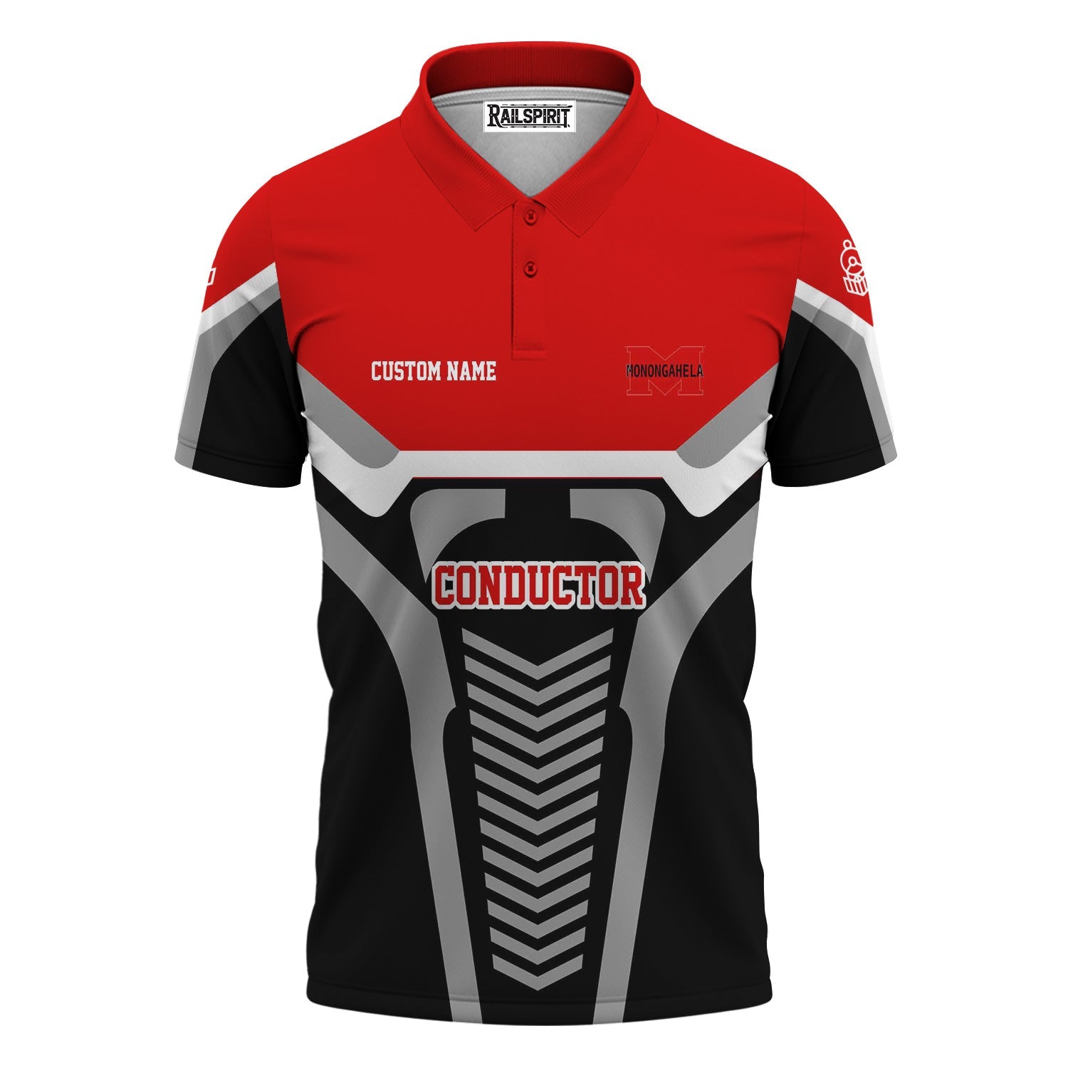 Railspirit Personalized Monongahela Railroad Polo Shirt Track-Inspired with Custom Job Position  Train Shirt