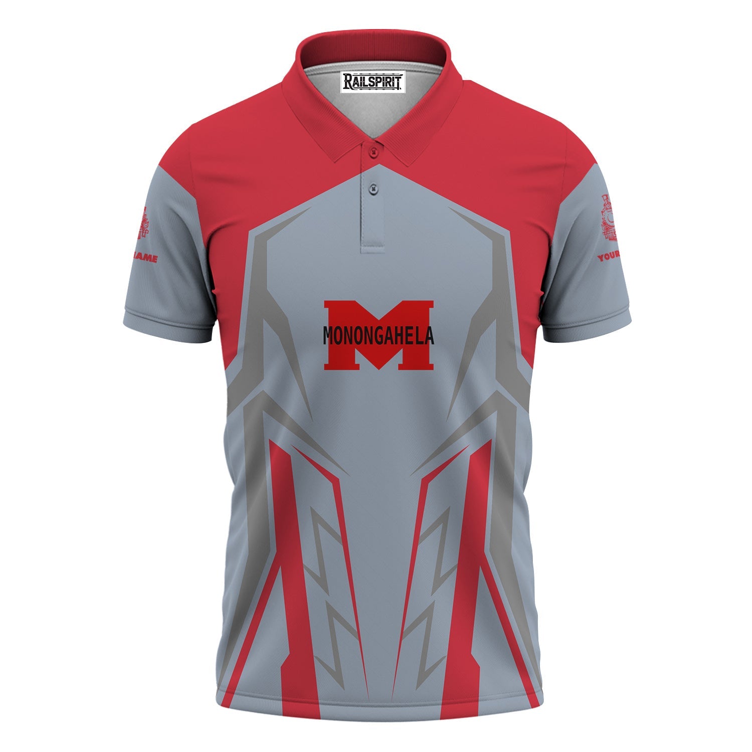 Railspirit Personalized Monongahela Railroad Polo Shirt Futuristic Design with Custom Job Train Shirt