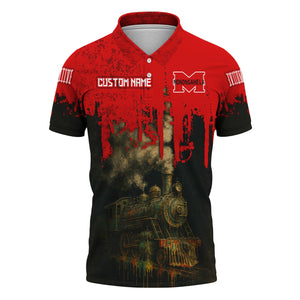 Railspirit Personalized Monongahela Railroad Polo Shirt Vintage Train Art Style Shirt For Locomotive Fans