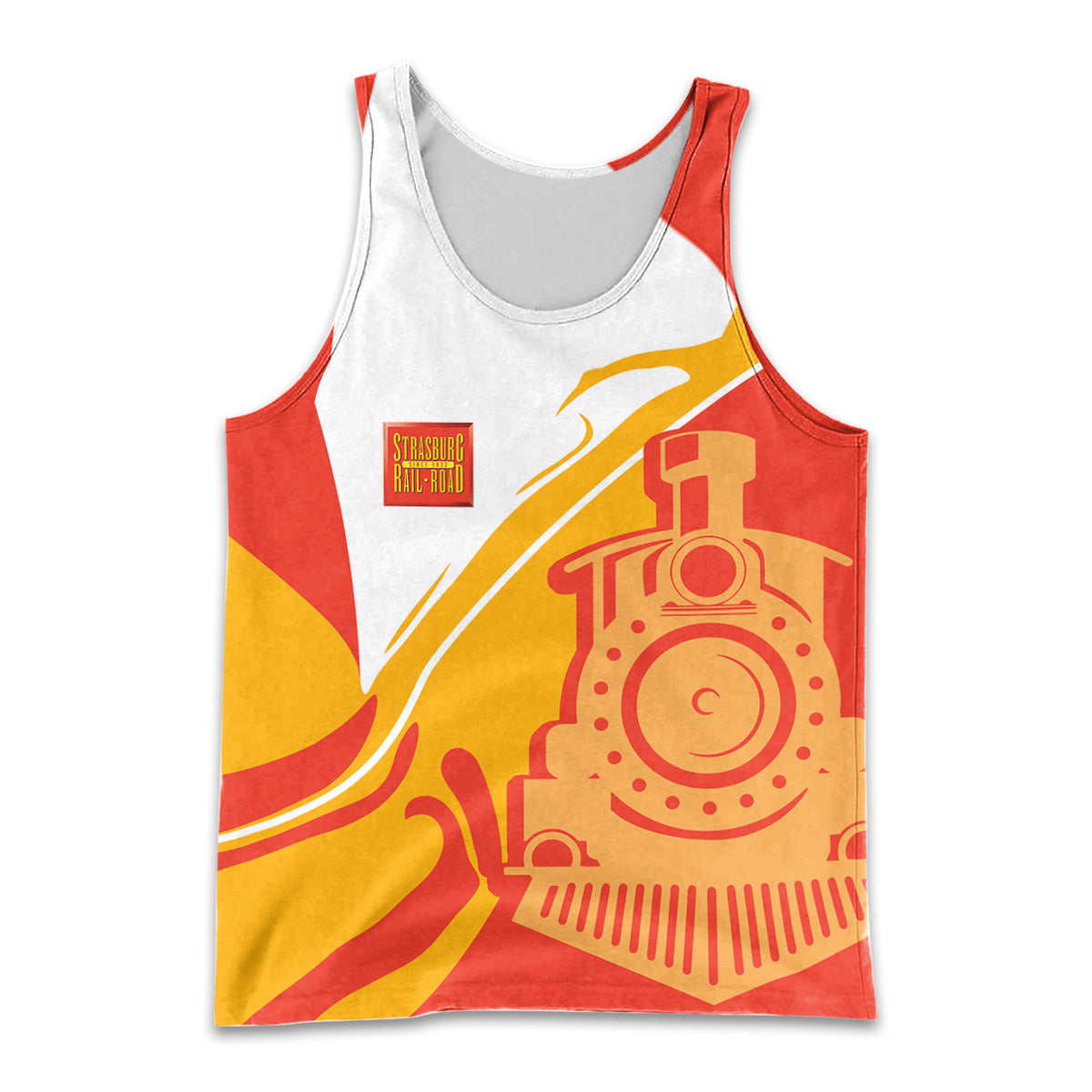 Railspirit Personalized Strasburg Railroad Men Tank Top Flame-Inspired Style Shirt Gift Idea For Train Lovers