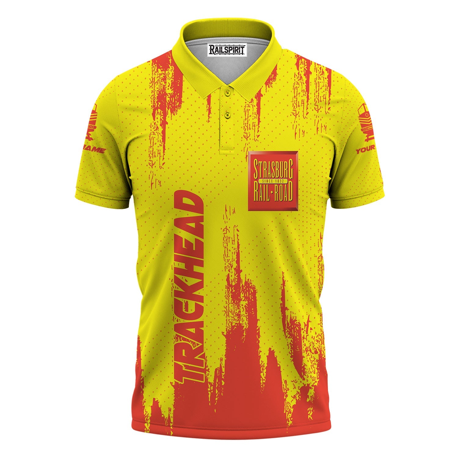 Railspirit Personalized Strasburg Railroad Polo Shirt Paint Impact Design Train Shirt for Trackhead