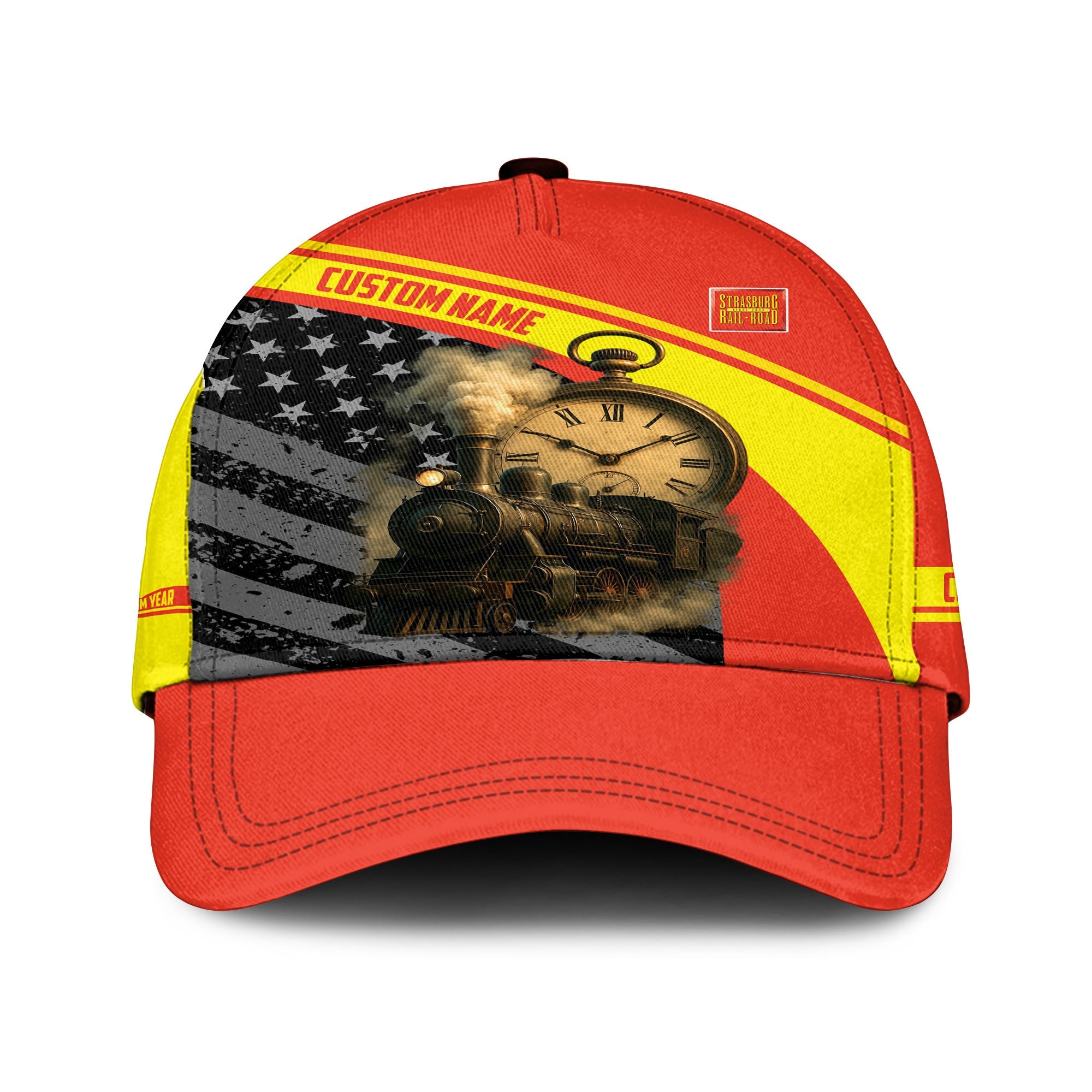 Railspirit Personalized Strasburg Railroad Classic Cap Classic Steam Engine With Retro Pocket Watch Cap All Over Print