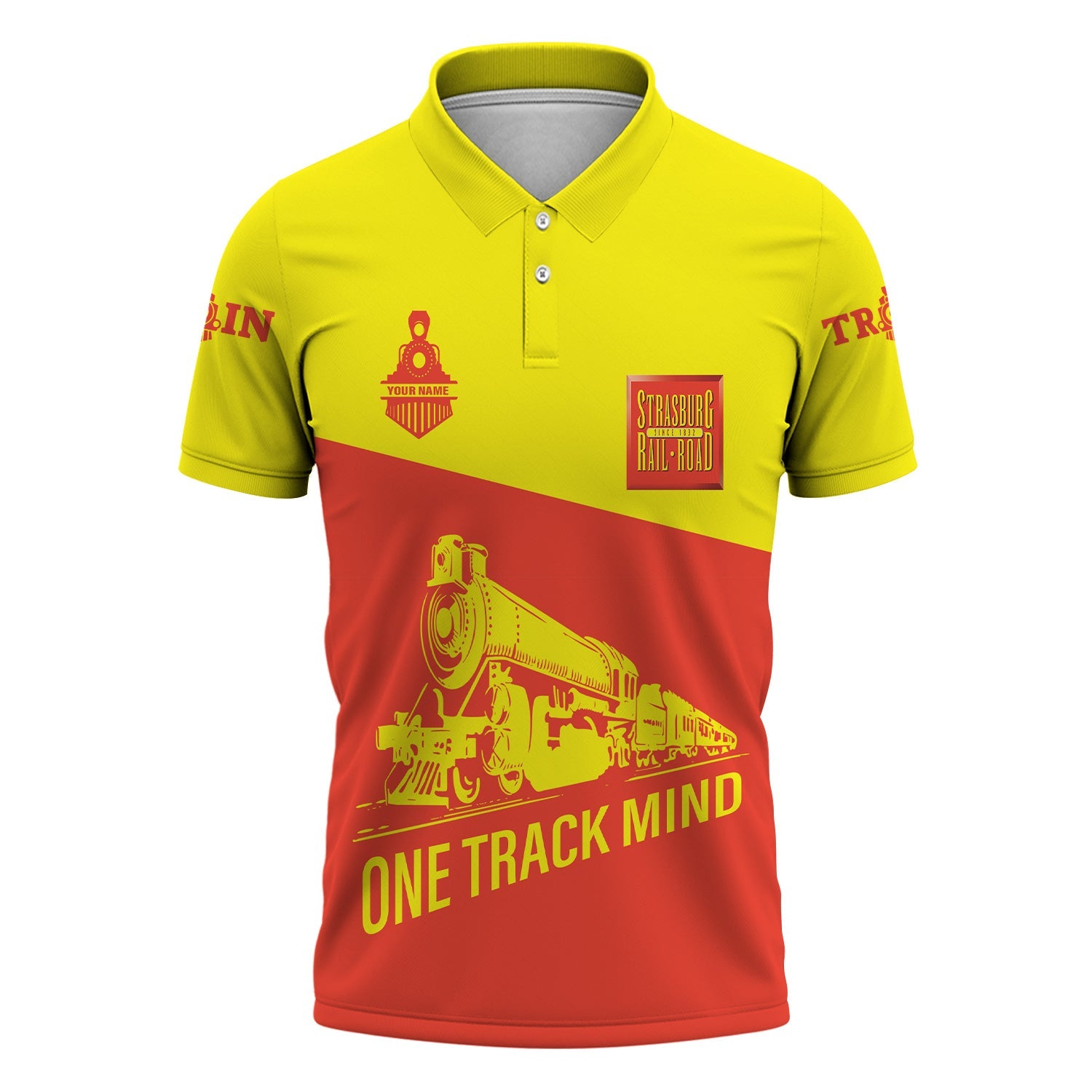 Railspirit Personalized Strasburg Railroad Polo Shirt One Track Mind Unisex Train Shirt Gift Idea For Train Lover