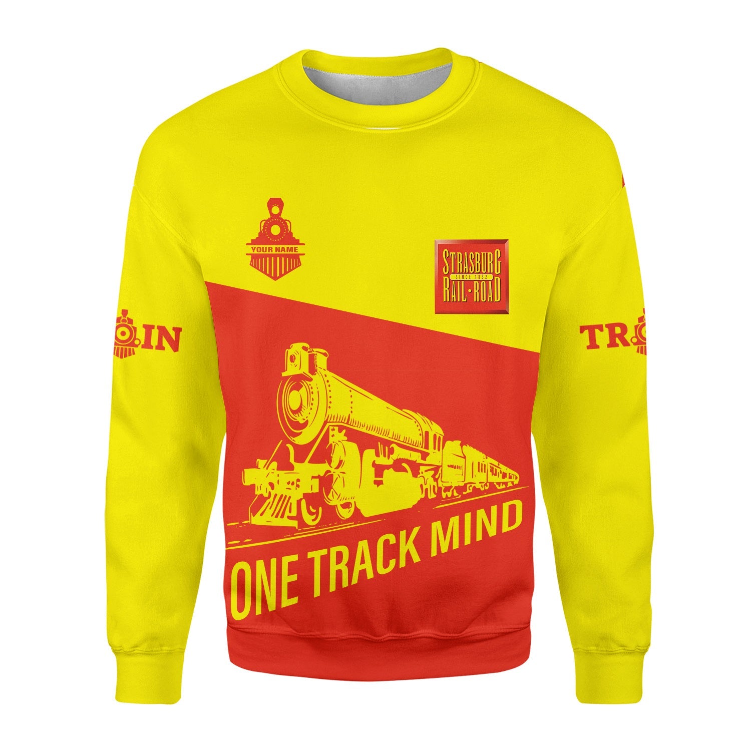 Railspirit Personalized Strasburg Railroad Sweatshirt One Track Mind Train Sweater Gift Idea For Train Lover