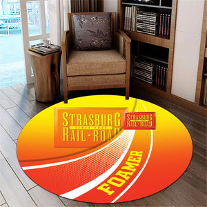 Railspirit Strasburg Railroad Round Mat Railway-Themed Style Mat Gift Idea For Trainspotter