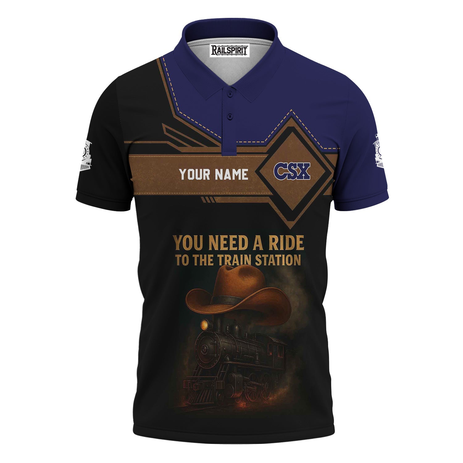 Railspirit Personalized CSX Transportation Railroad Polo Shirt You Need A Ride To The Train Station Shirt For Train Lovers