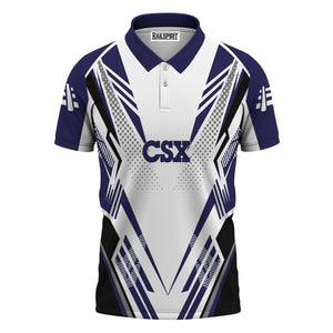 Railspirit Personalized CSX Transportation Railroad Polo Shirt Railroad Tribute Design Train Shirt for Train Lovers