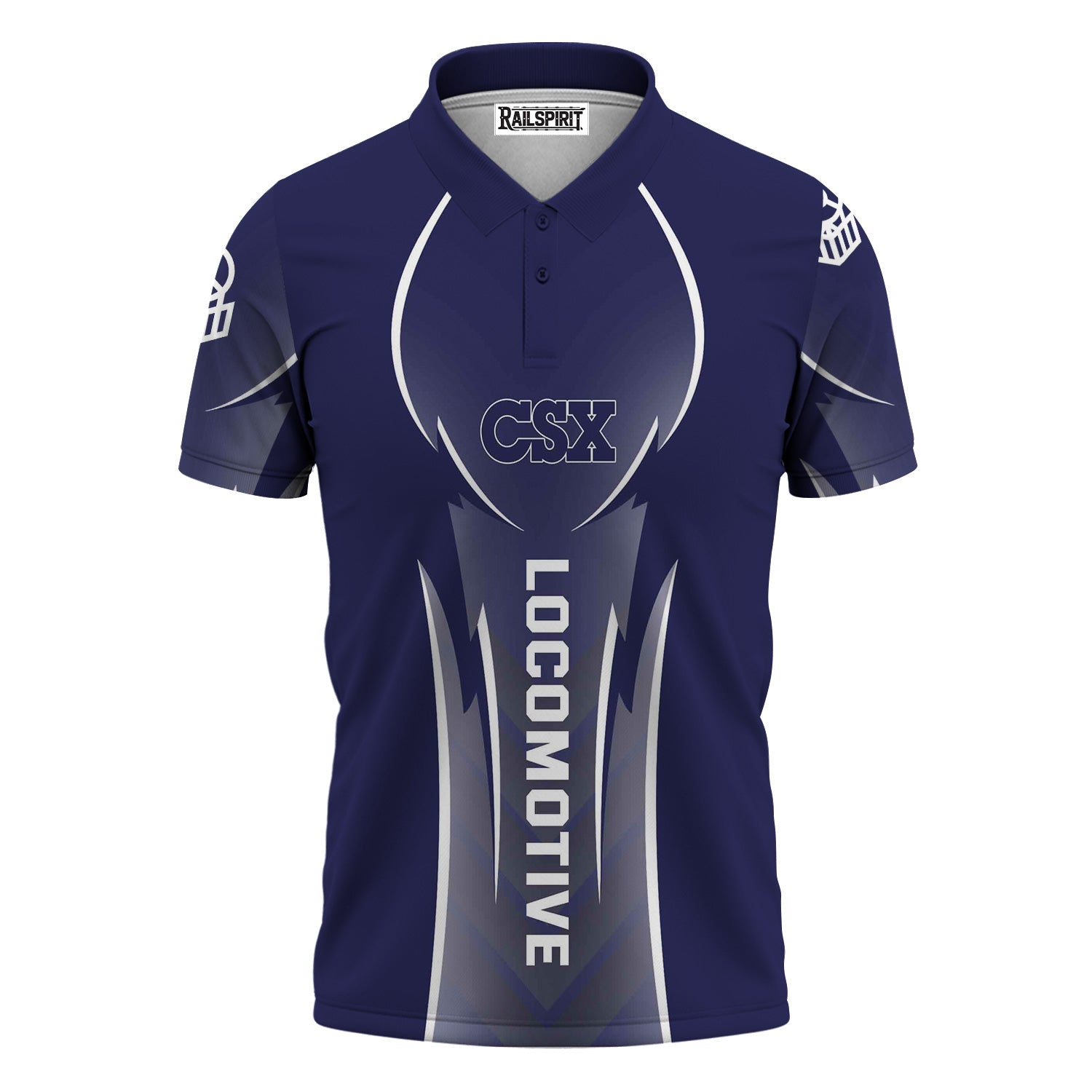 Railspirit Personalized CSX Transportation Railroad Polo Shirt Striking Line Style Train Shirt For Locomotive Lovers