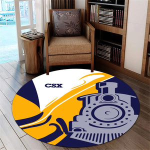 Railspirit CSX Transportation Railroad Round Mat Flame-Inspired Style Mat Gift Idea For Train Lovers