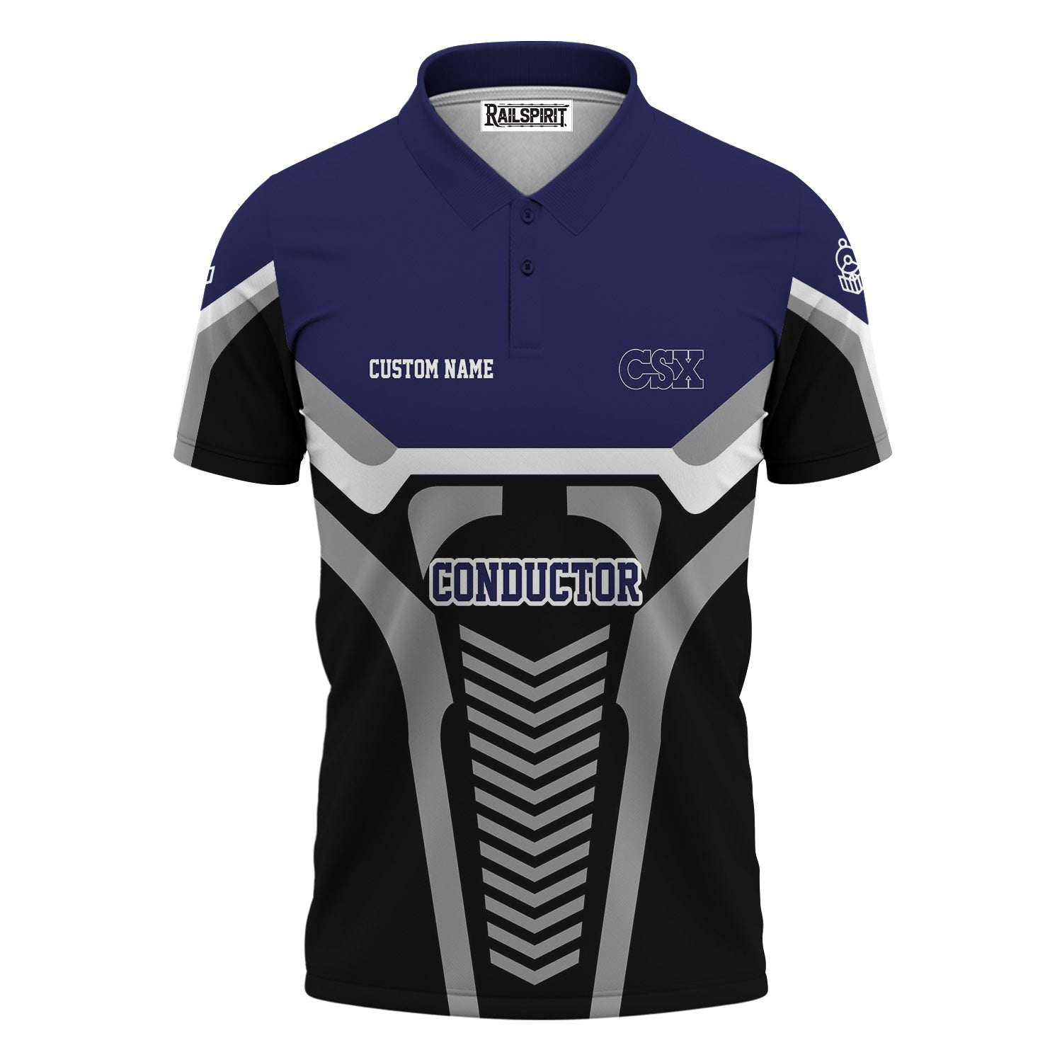 Railspirit Personalized CSX Transportation Railroad Polo Shirt Track-Inspired with Custom Job Position  Train Shirt
