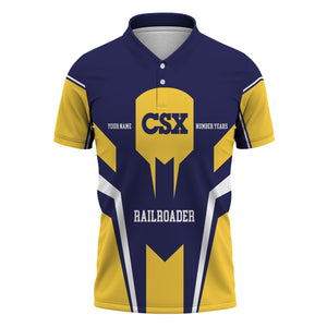 Railspirit Personalized CSX Transportation Railroad Polo Shirt Custom Year Railroader Shirt Gift Idea For Train Lover