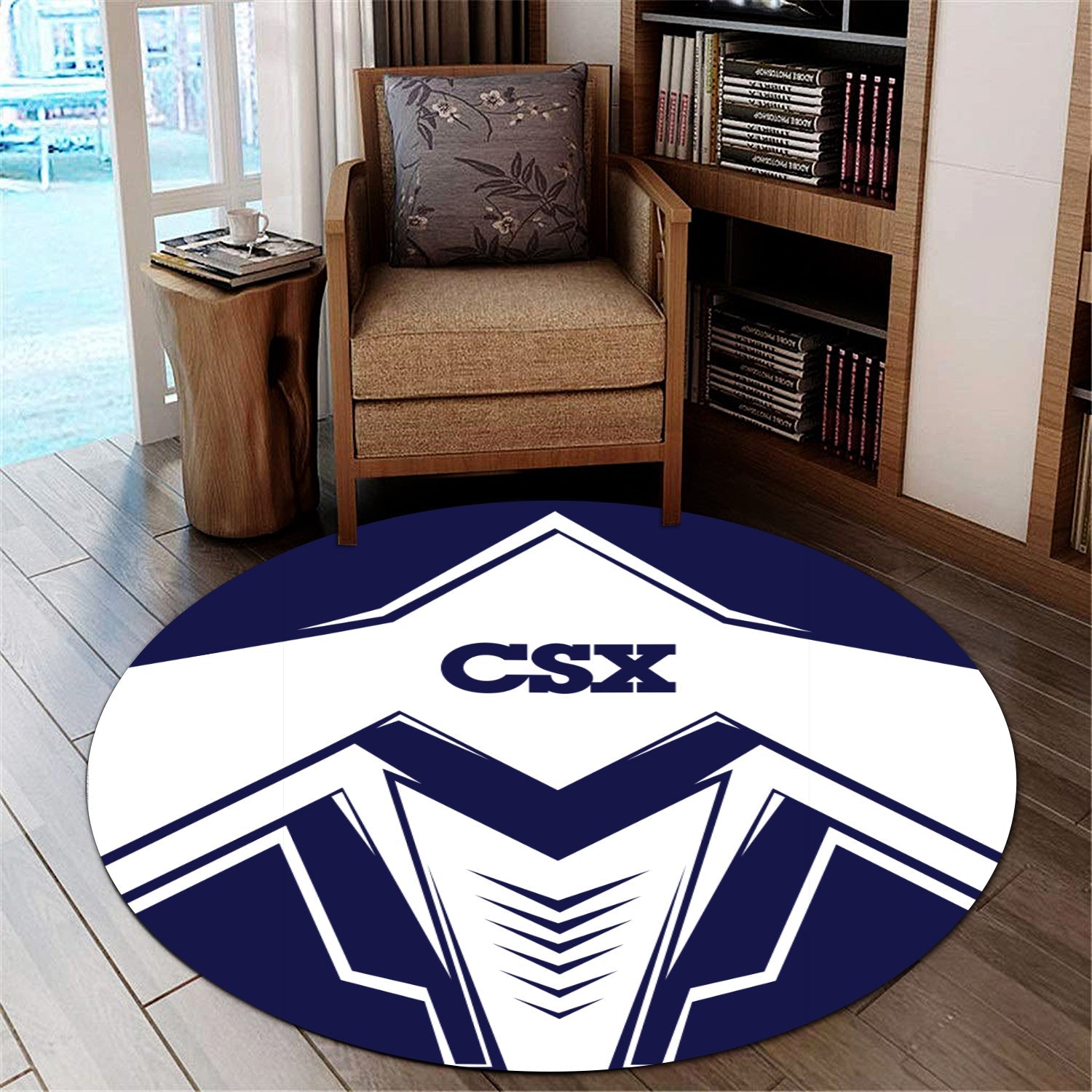 Railspirit CSX Transportation Railroad Round Mat Railway Trainspotter Style Mat Gift Idea For Foamers
