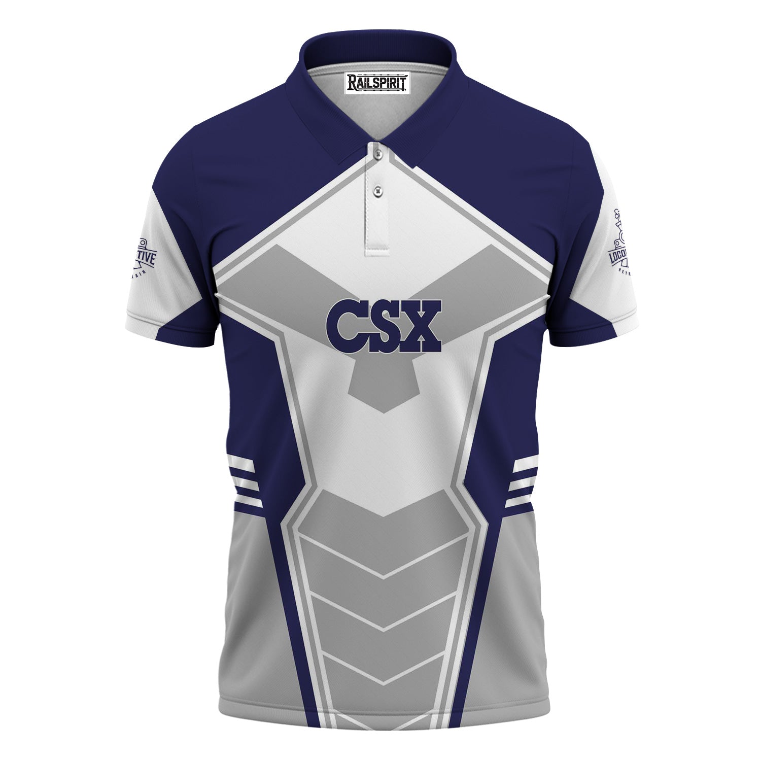 Railspirit Personalized CSX Transportation Railroad Polo Shirt Engine-Inspired Style Train Shirt for Railroad Fanatic