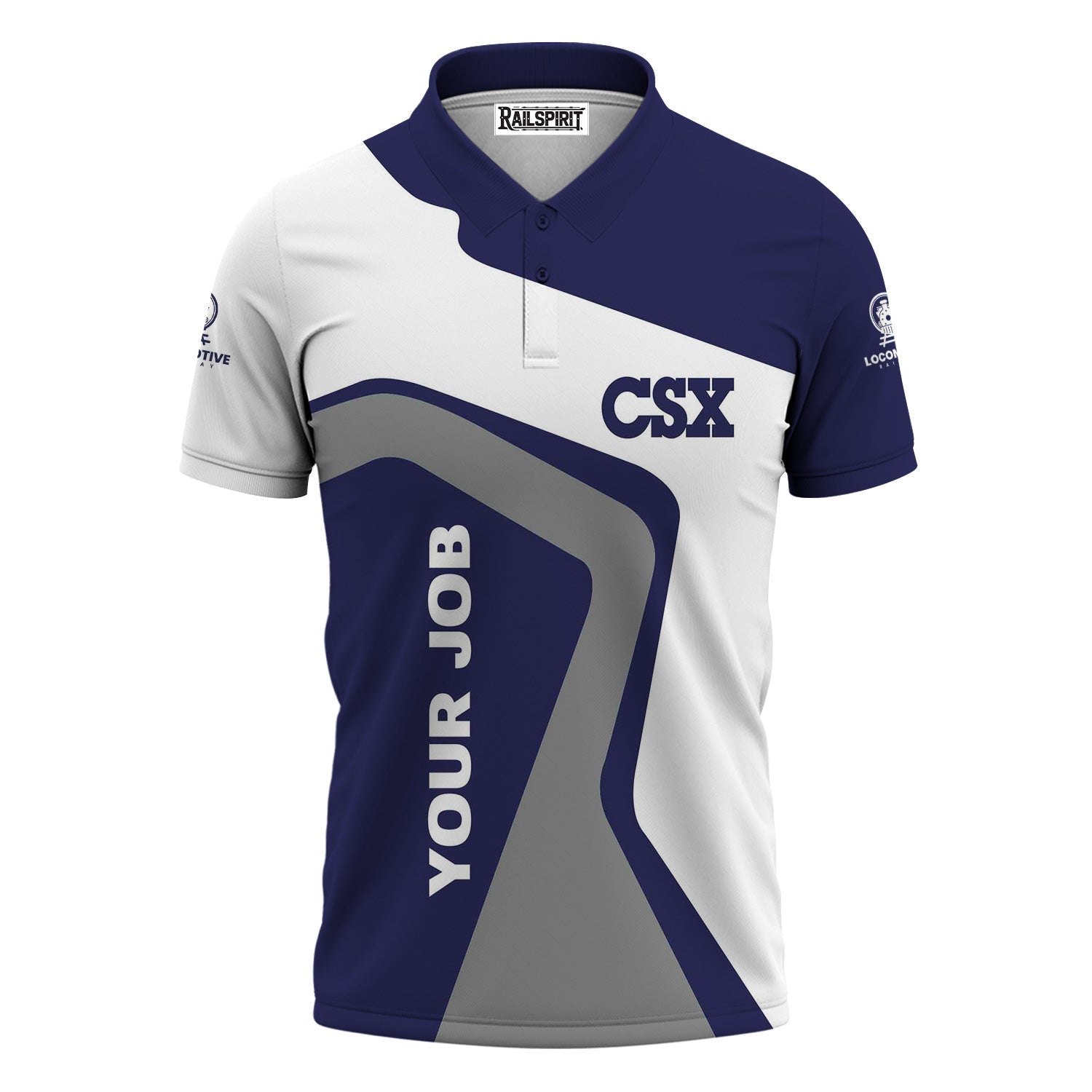 Railspirit Personalized CSX Transportation Railroad Polo Shirt Unique Design with Custom Job Position Train Shirt
