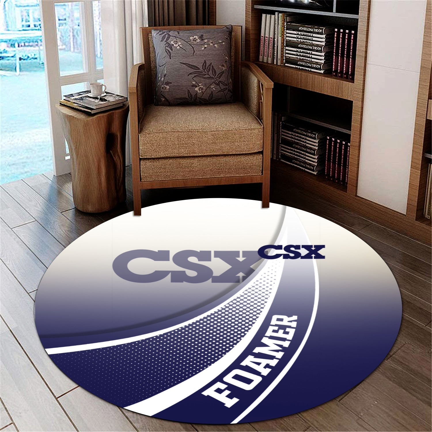 Railspirit CSX Transportation Railroad Round Mat Railway-Themed Style Mat Gift Idea For Trainspotter