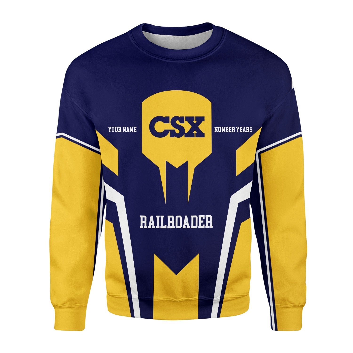 Railspirit Personalized CSX Transportation Railroad Sweatshirt Custom Year Railroader Shirt Gift Idea For Train Lover