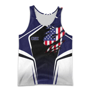 Railspirit Personalized CSX Transportation Railroad Men Tank Top American Eagle Vintage Train Shirt