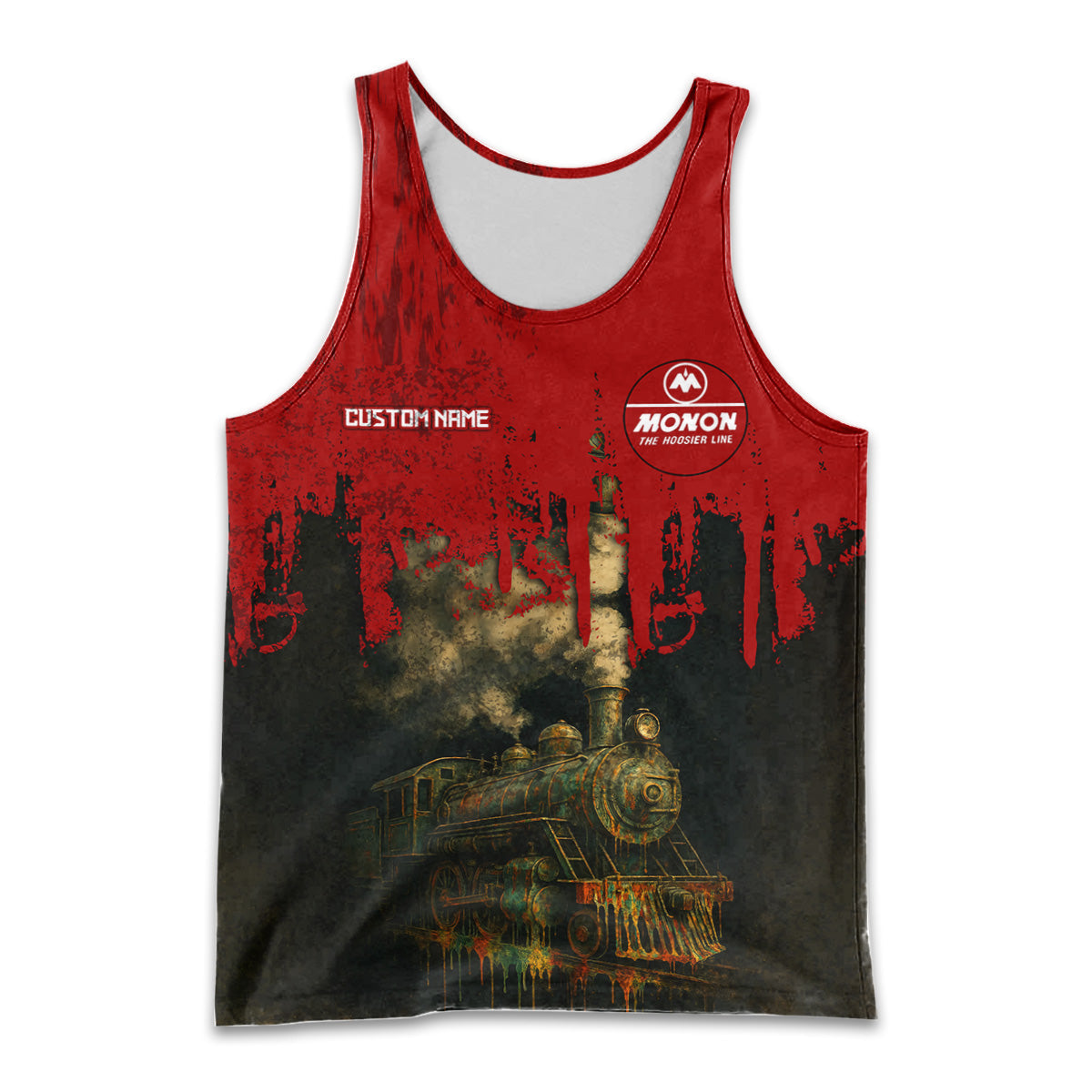 Railspirit Personalized Monon Railroad Men Tank Top Vintage Train Art Style Shirt For Locomotive Fans