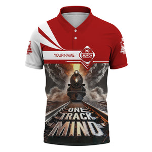 Railspirit Personalized Monon Railroad Polo Shirt One Track Mind Train Printed Shirt