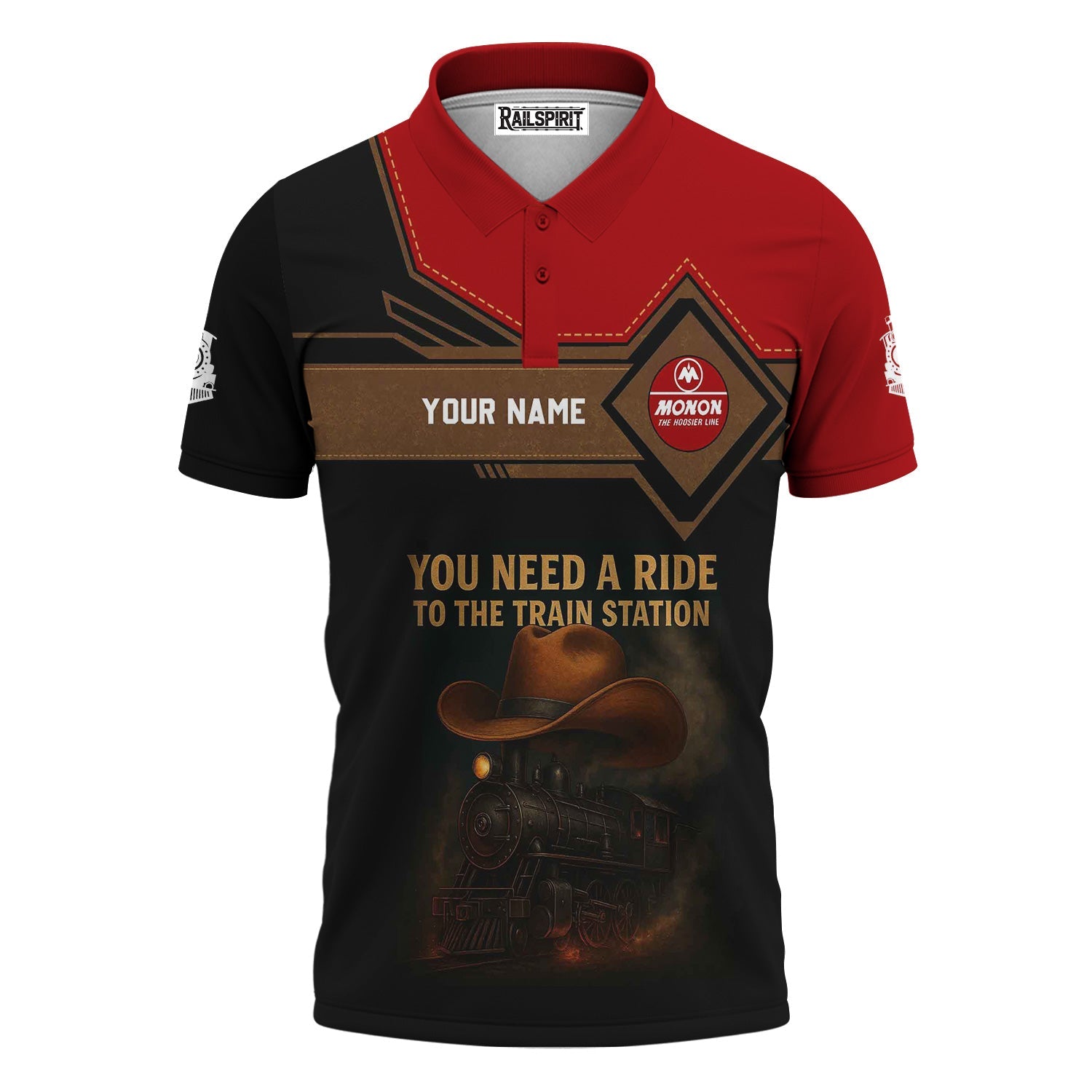 Railspirit Personalized Monon Railroad Polo Shirt You Need A Ride To The Train Station Shirt For Train Lovers