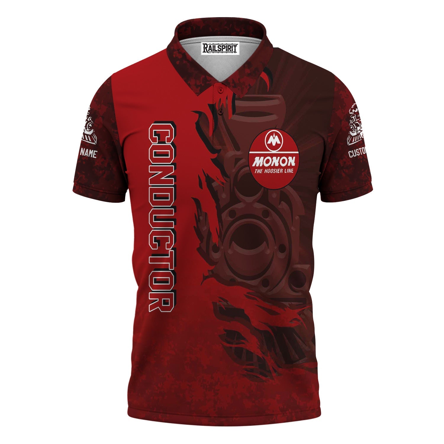 Railspirit Personalized Monon Railroad Polo Shirt Blazing Style with Custom Position Train Shirt