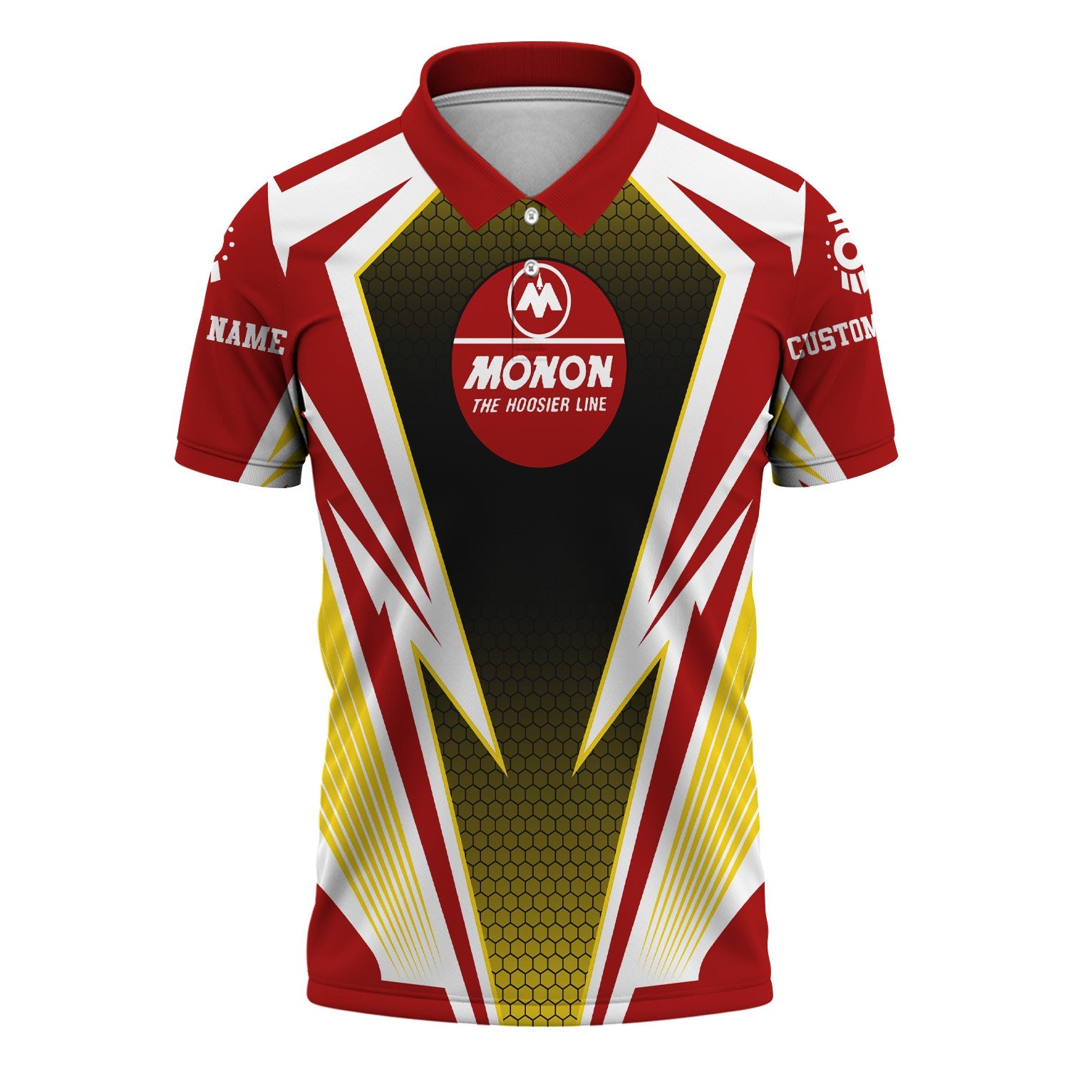 Railspirit Personalized Monon Railroad Polo Shirt Lightning Graphic Style Shirt Gift Idea For Train Lover