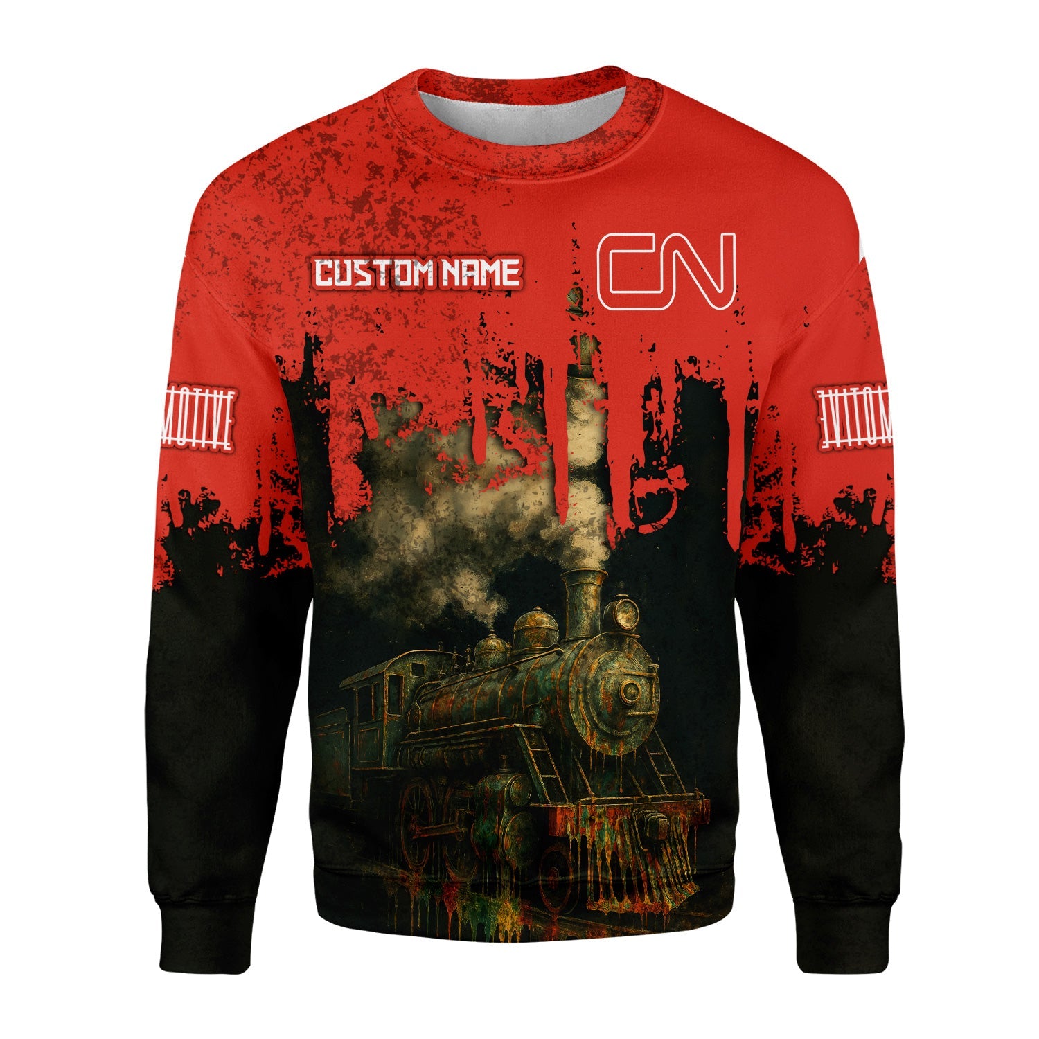 Railspirit Personalized Canadian National Railroad Sweatshirt Vintage Train Art Style Shirt For Locomotive Fans