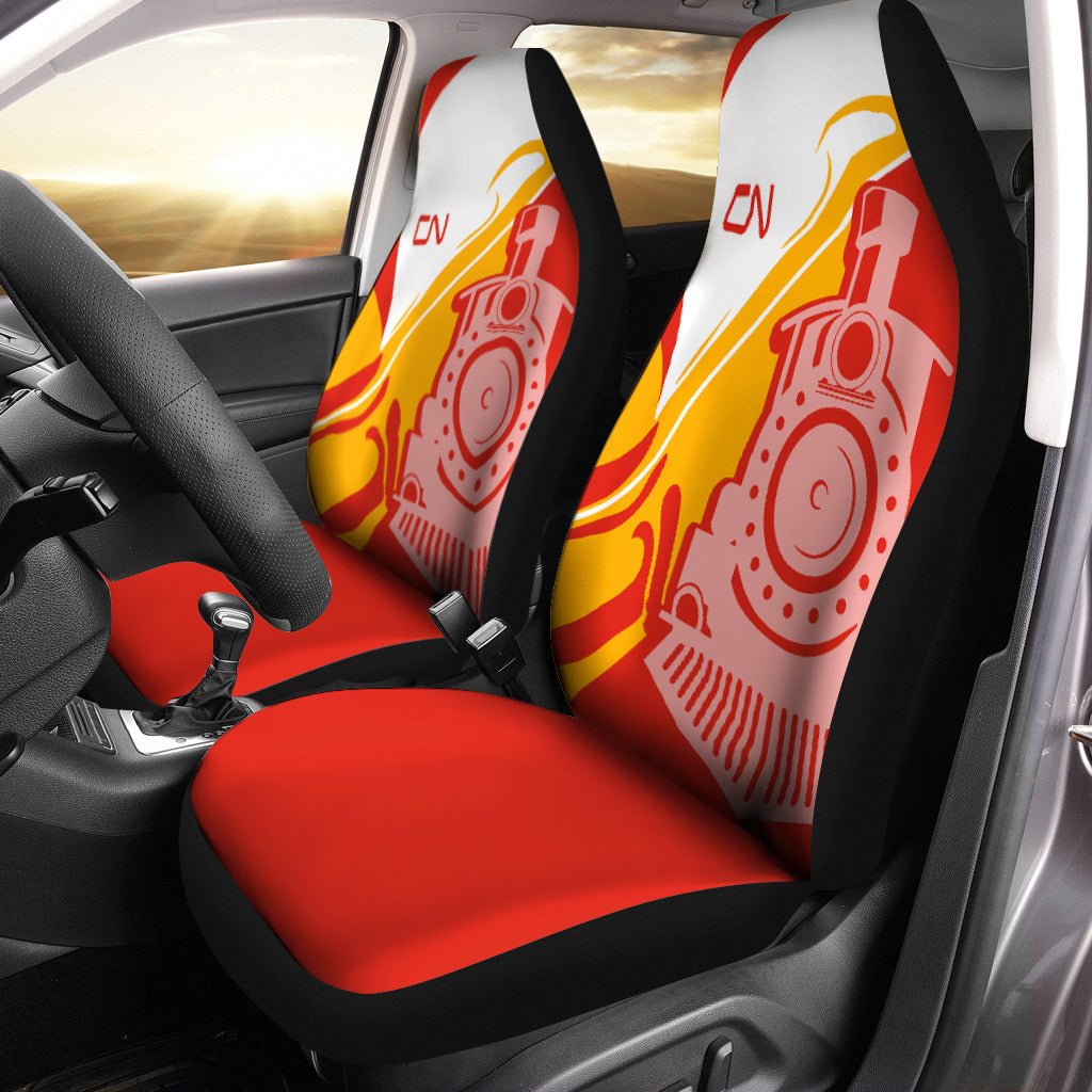 Railspirit Canadian National Railroad Car Seat Cover Flame-Inspired Style Seat Cover Gift Idea For Train Lovers
