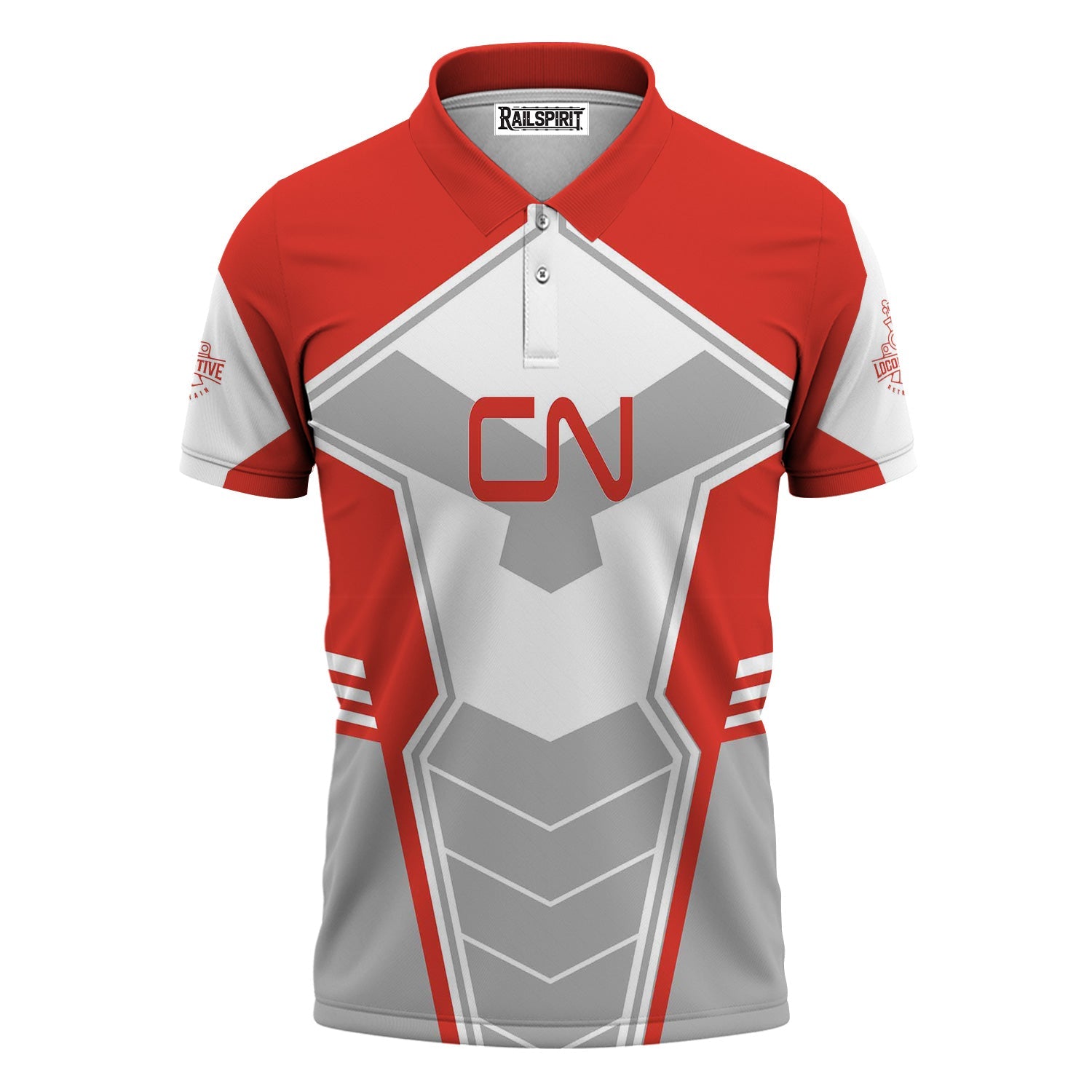 Railspirit Personalized Canadian National Railroad Polo Shirt Engine-Inspired Style Train Shirt for Railroad Fanatic