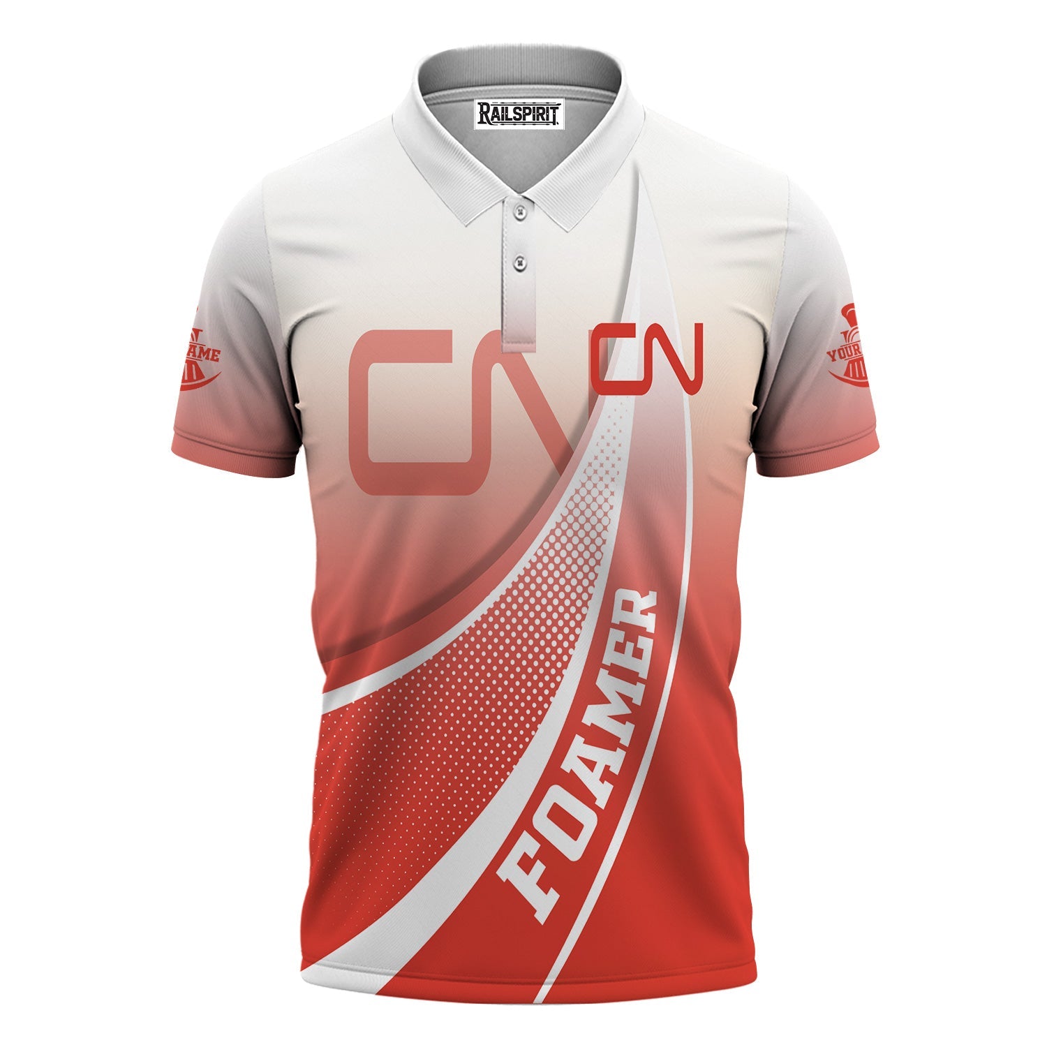 Railspirit Personalized Canadian National Railroad Polo Shirt Railway-Themed Style Shirt Gift Idea For Trainspotter