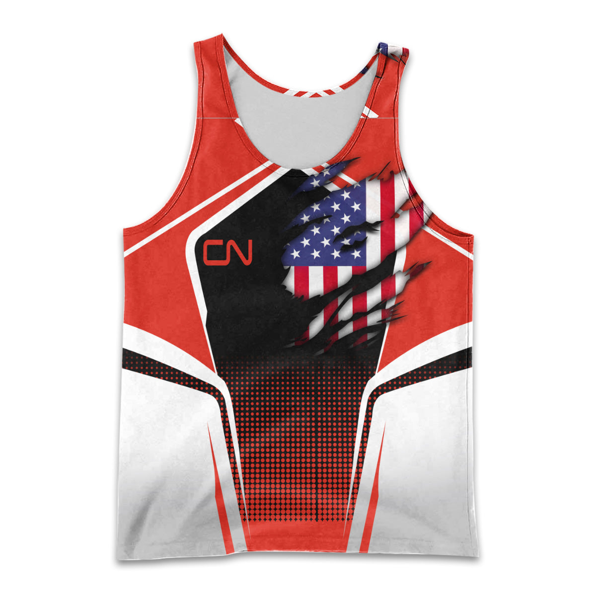 Railspirit Personalized Canadian National Railroad Men Tank Top American Eagle Vintage Train Shirt