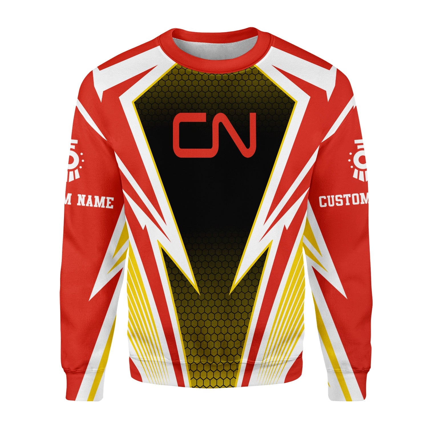 Railspirit Personalized Canadian National Railroad Sweatshirt Lightning Graphic Style Shirt Gift Idea For Train Lover