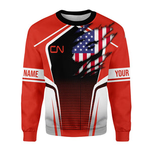 Railspirit Personalized Canadian National Railroad Sweatshirt American Eagle Vintage Train Shirt