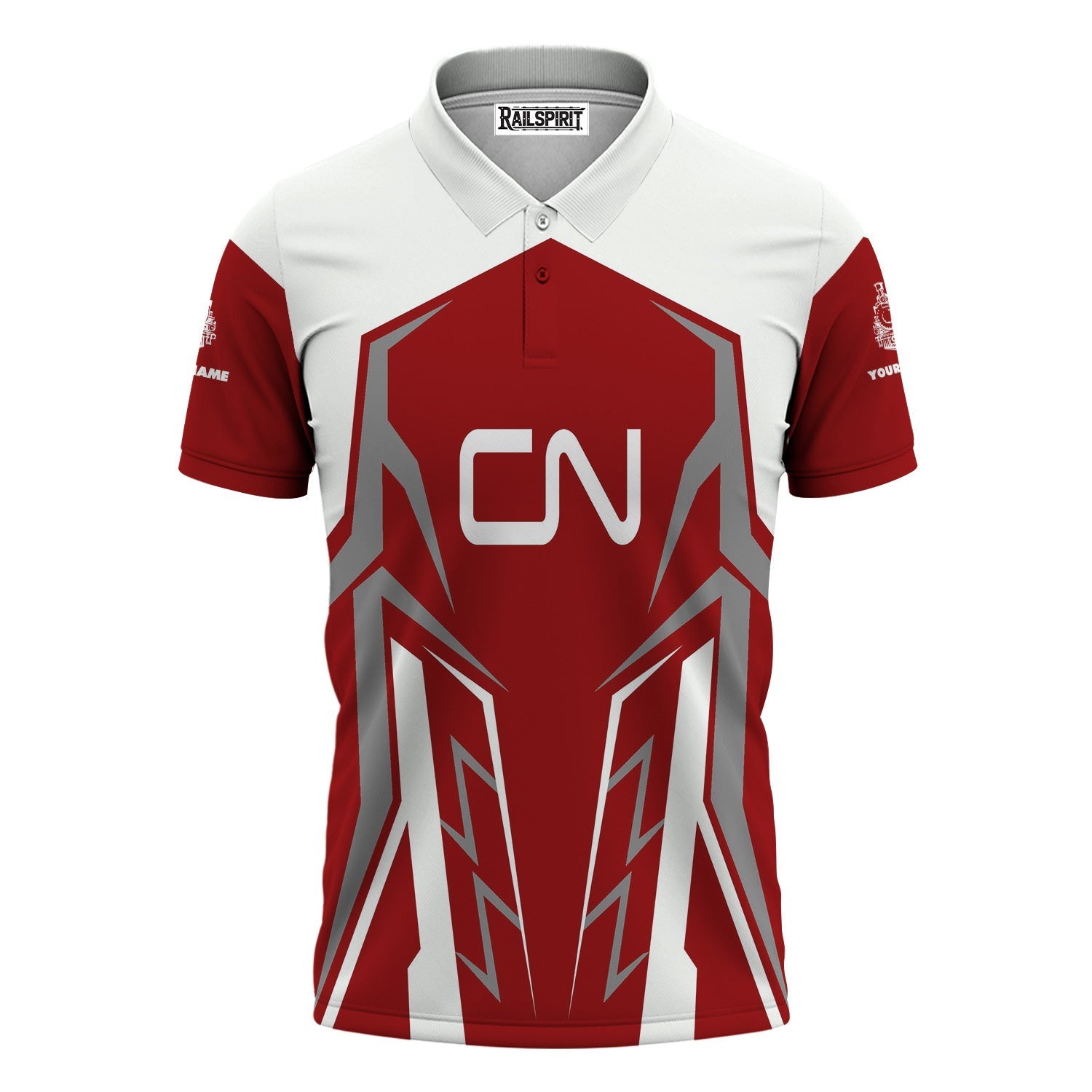 Railspirit Personalized Canadian National Railroad Polo Shirt Futuristic Design with Custom Job Train Shirt