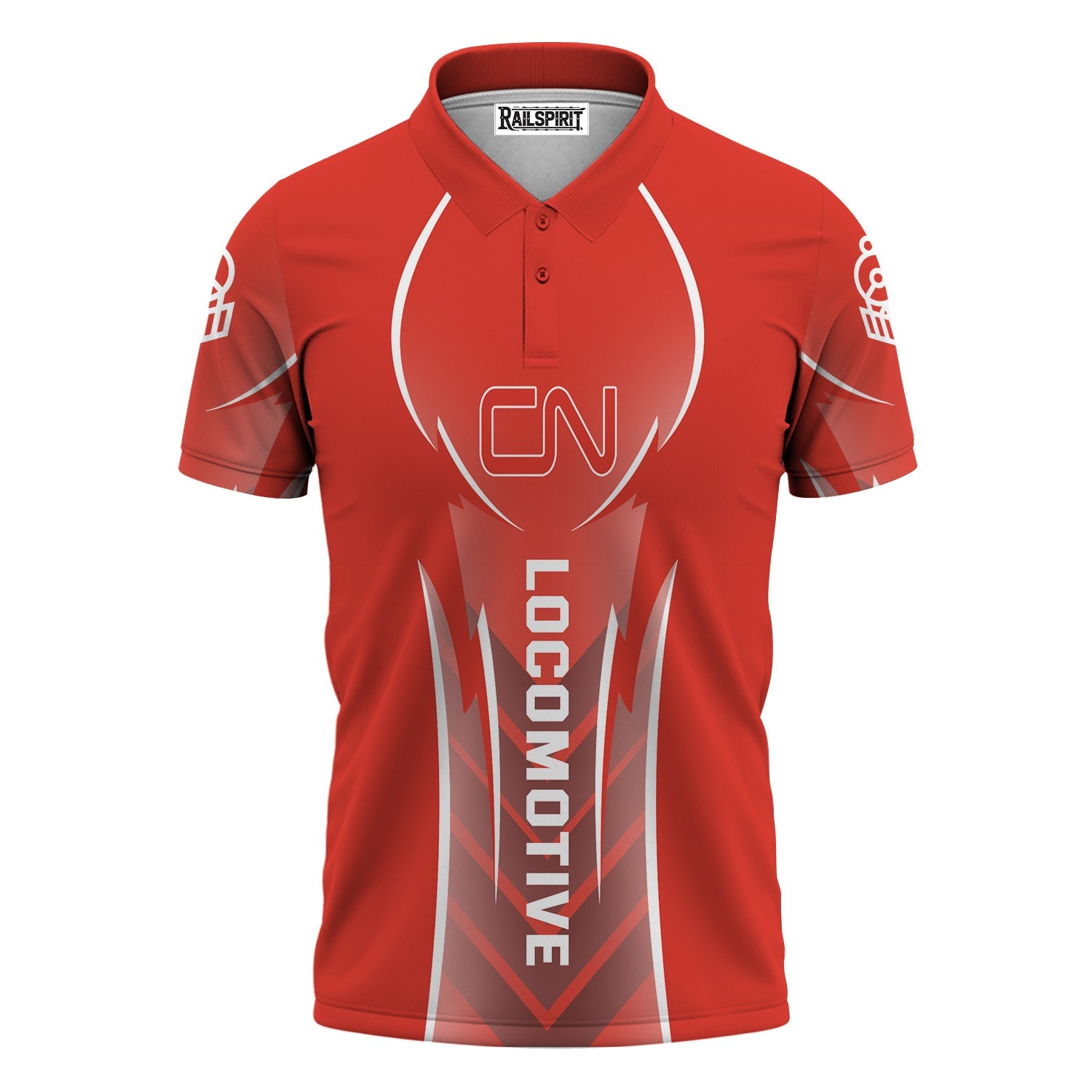 Railspirit Personalized Canadian National Railroad Polo Shirt Striking Line Style Train Shirt For Locomotive Lovers