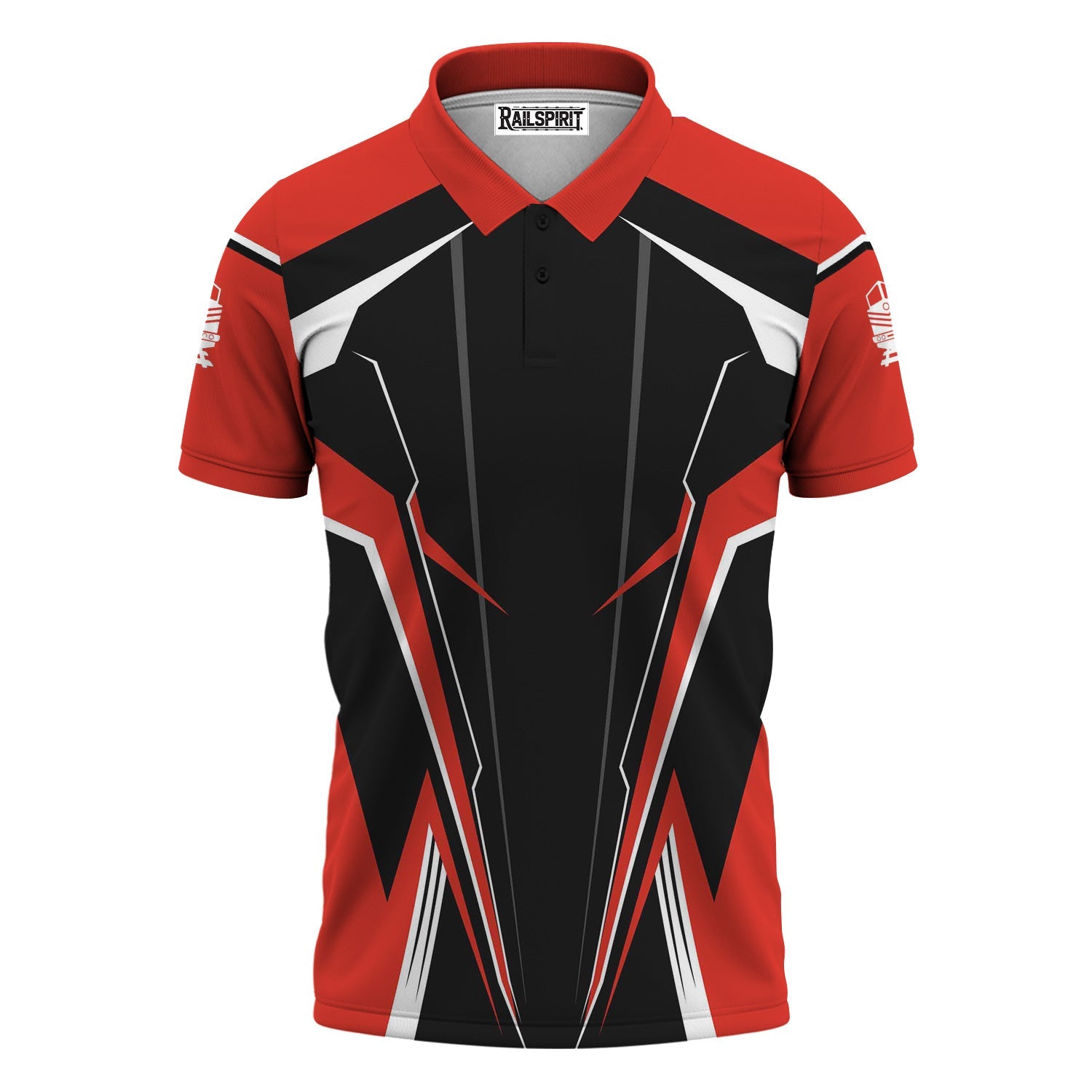 Railspirit Personalized Canadian National Railroad Polo Shirt Lightning-Edge Design Train Shirt For Railroad Lovers