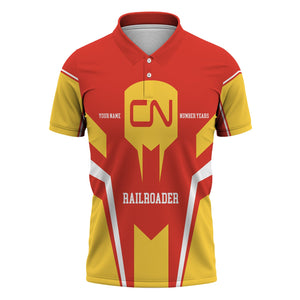 Railspirit Personalized Canadian National Railroad Polo Shirt Custom Year Railroader Shirt Gift Idea For Train Lover