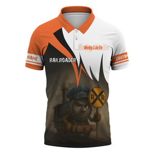 Railspirit Personalized Wheeling And Lake Erie Railroad Polo Shirt Angry Train Polo Shirt Gift Idea For Train Lover