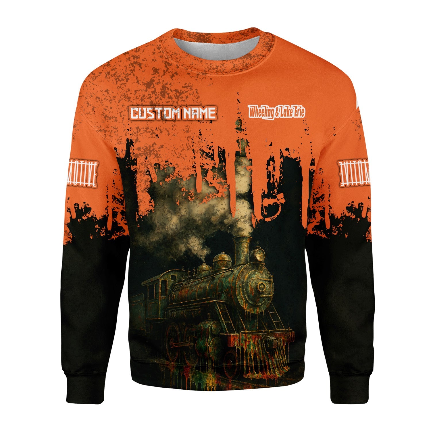 Railspirit Personalized Wheeling And Lake Erie Railroad Sweatshirt Vintage Train Art Style Shirt For Locomotive Fans