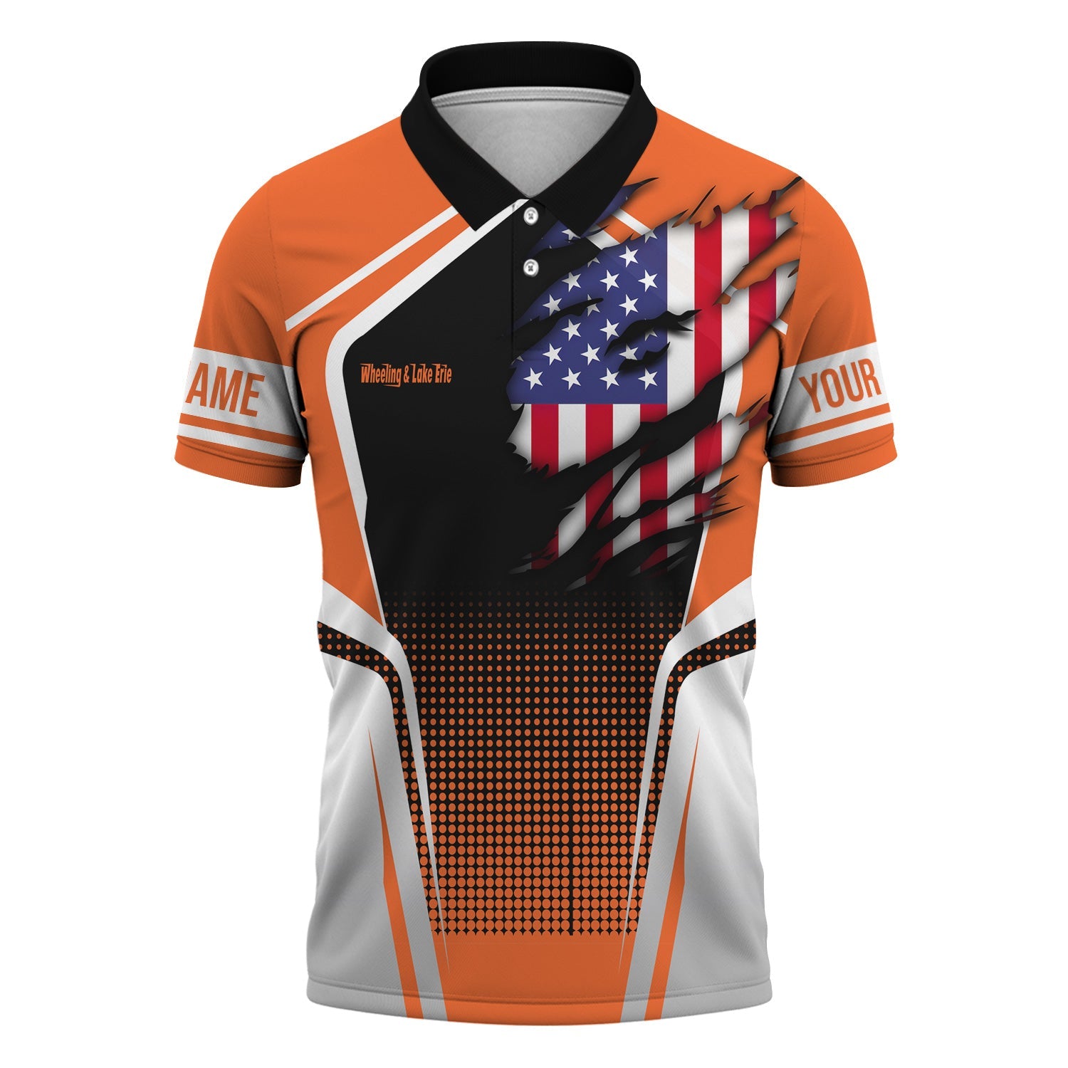 Railspirit Personalized Wheeling And Lake Erie Railroad Polo Shirt American Eagle Vintage Train Shirt