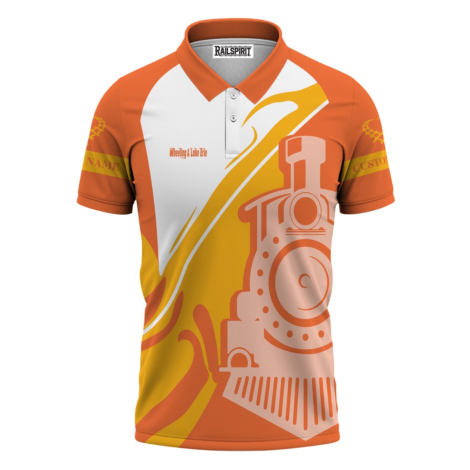Railspirit Personalized Wheeling And Lake Erie Railroad Polo Shirt Flame-Inspired Style Shirt Gift Idea For Train Lovers