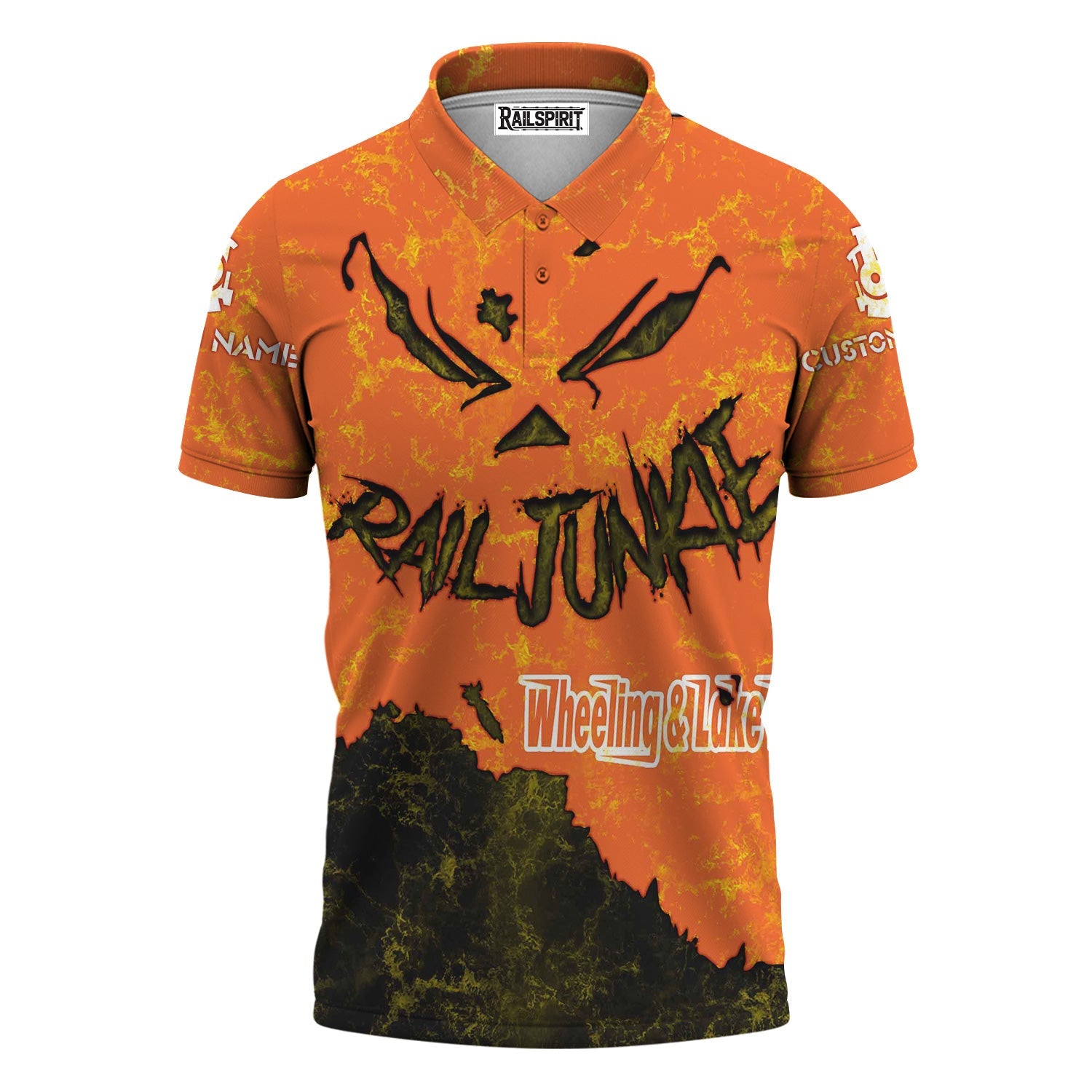 Railspirit Personalized Wheeling And Lake Erie Railroad Polo Shirt Torn Graphic Style Train Shirt For Rail Junkie