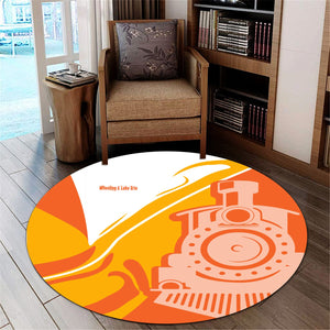 Railspirit Wheeling And Lake Erie Railroad Round Mat Flame-Inspired Style Mat Gift Idea For Train Lovers