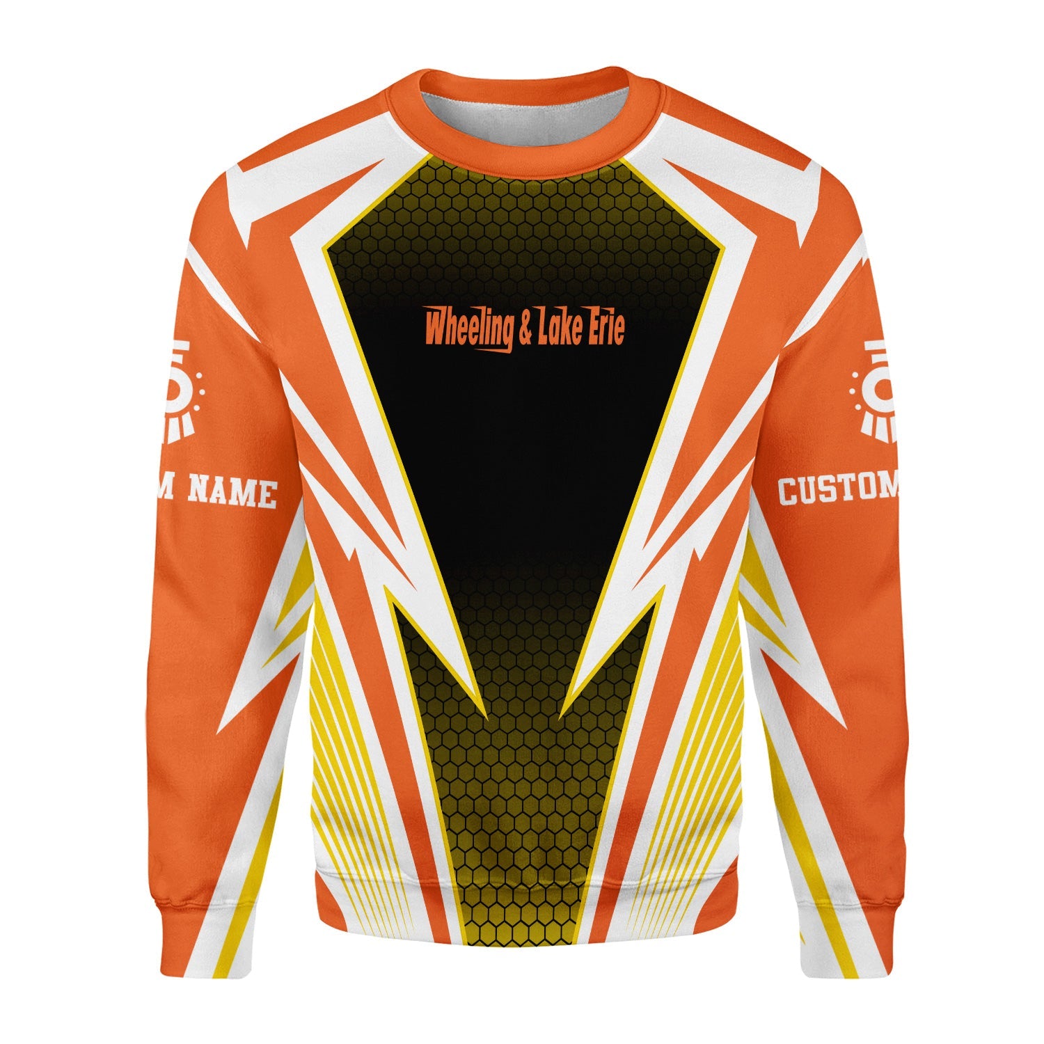 Railspirit Personalized Wheeling And Lake Erie Railroad Sweatshirt Lightning Graphic Style Shirt Gift Idea For Train Lover