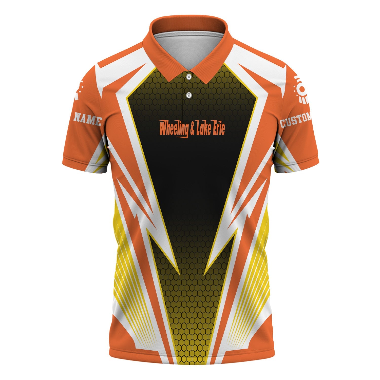 Railspirit Personalized Wheeling And Lake Erie Railroad Polo Shirt Lightning Graphic Style Shirt Gift Idea For Train Lover