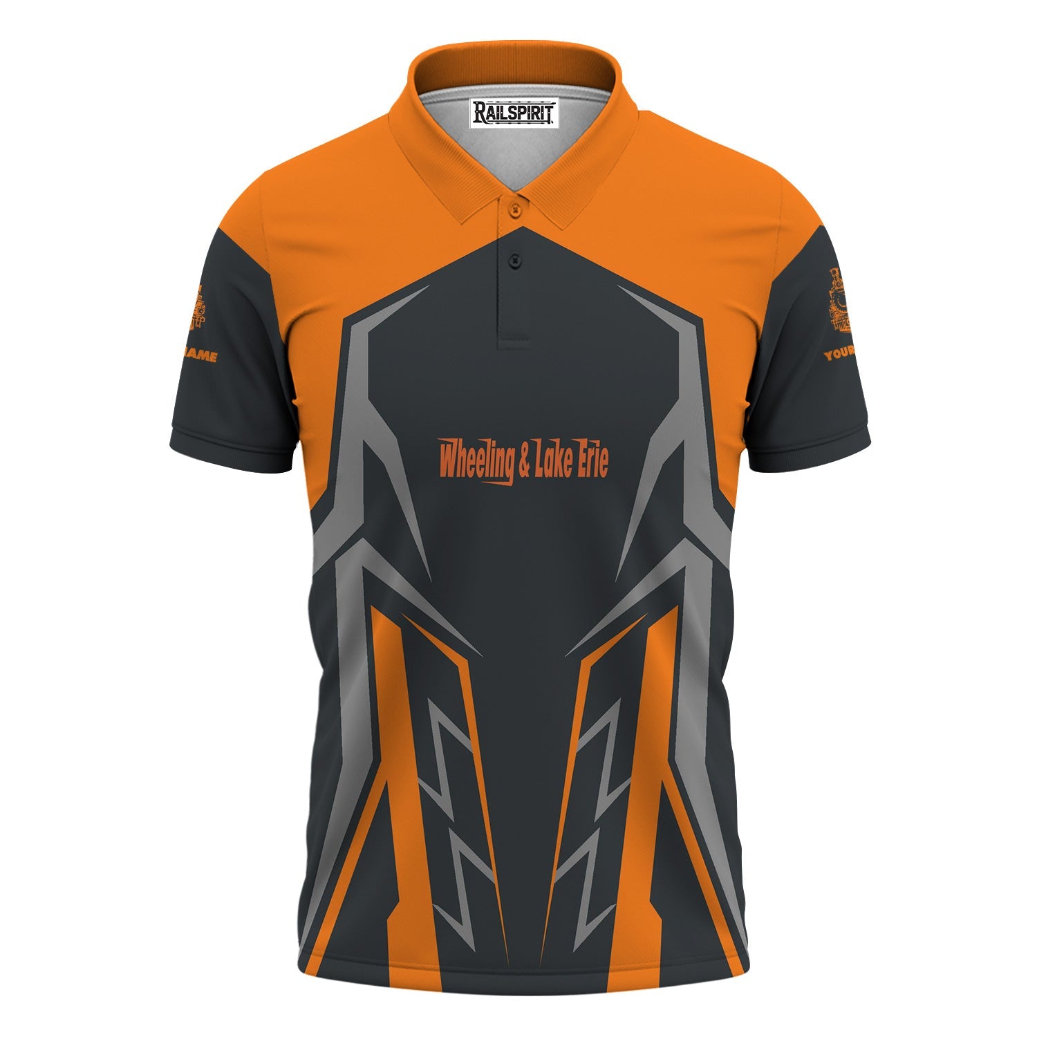 Railspirit Personalized Wheeling And Lake Erie Railroad Polo Shirt Futuristic Design with Custom Job Train Shirt