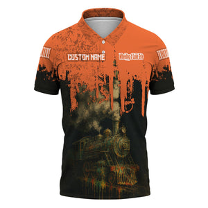 Railspirit Personalized Wheeling And Lake Erie Railroad Polo Shirt Vintage Train Art Style Shirt For Locomotive Fans